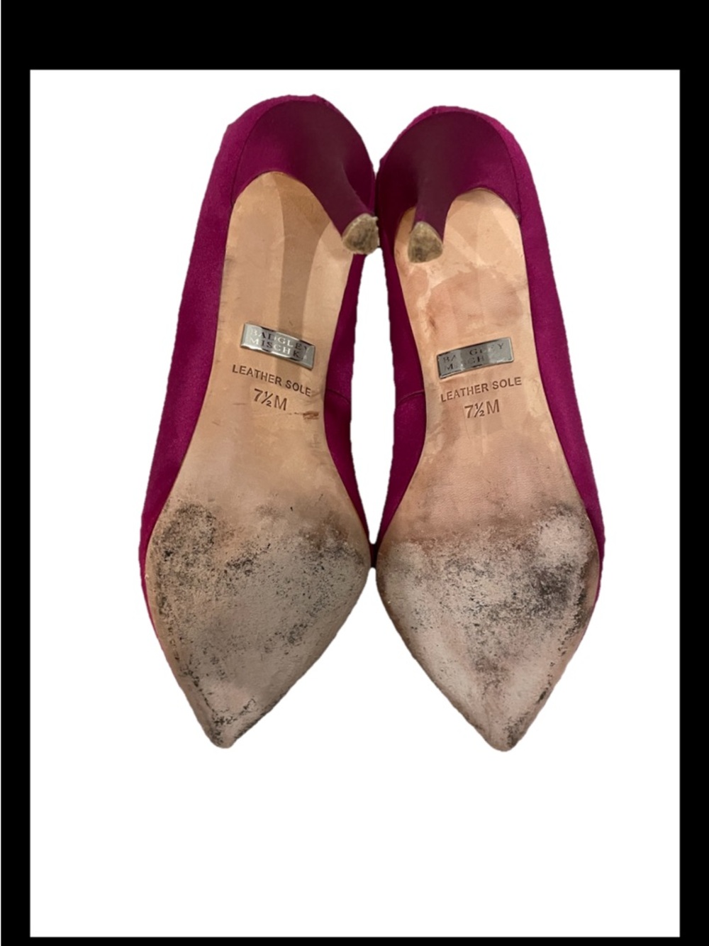 Badgley Mischka Magdat Satin Pointed-Toe Stiletto Pumps Sequin Bow Detail 7.5 - Picture 6 of 6